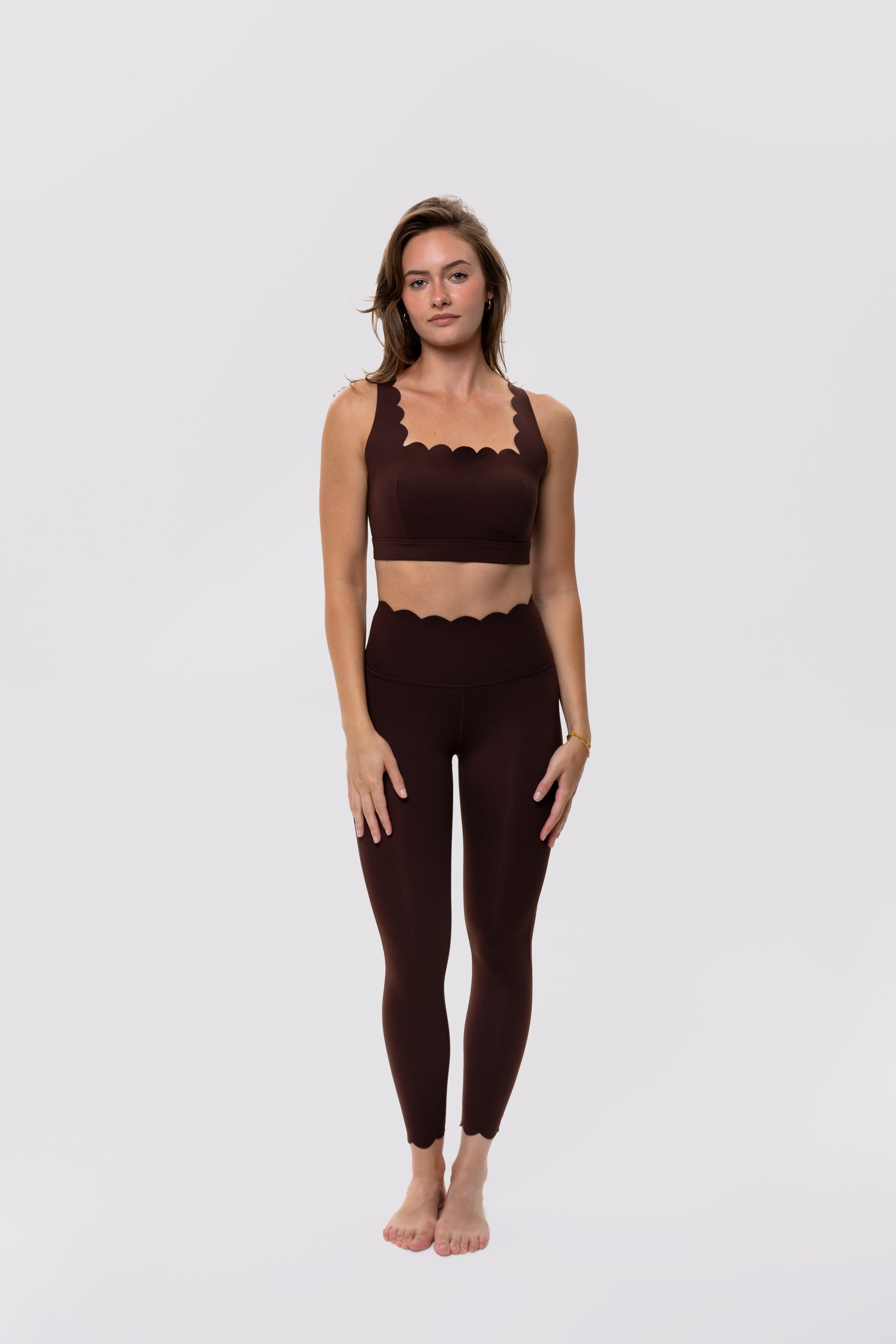 Komplet brązowy z topem na ramiączka | Chocolate Pearl PREORDER
